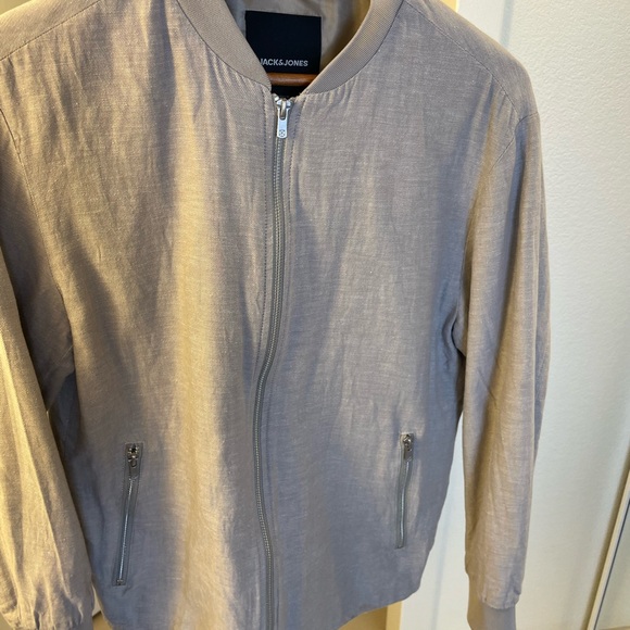 Jack & Jones Men’s Linen Bomber Jacket Size M - Picture 2 of 4